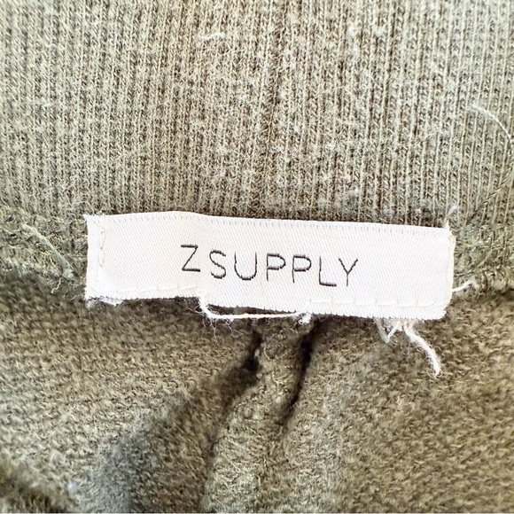 Z Supply Women’s The Animal Flocked Leopard Print Joggers in Olive Green Size S - Picture 9 of 11